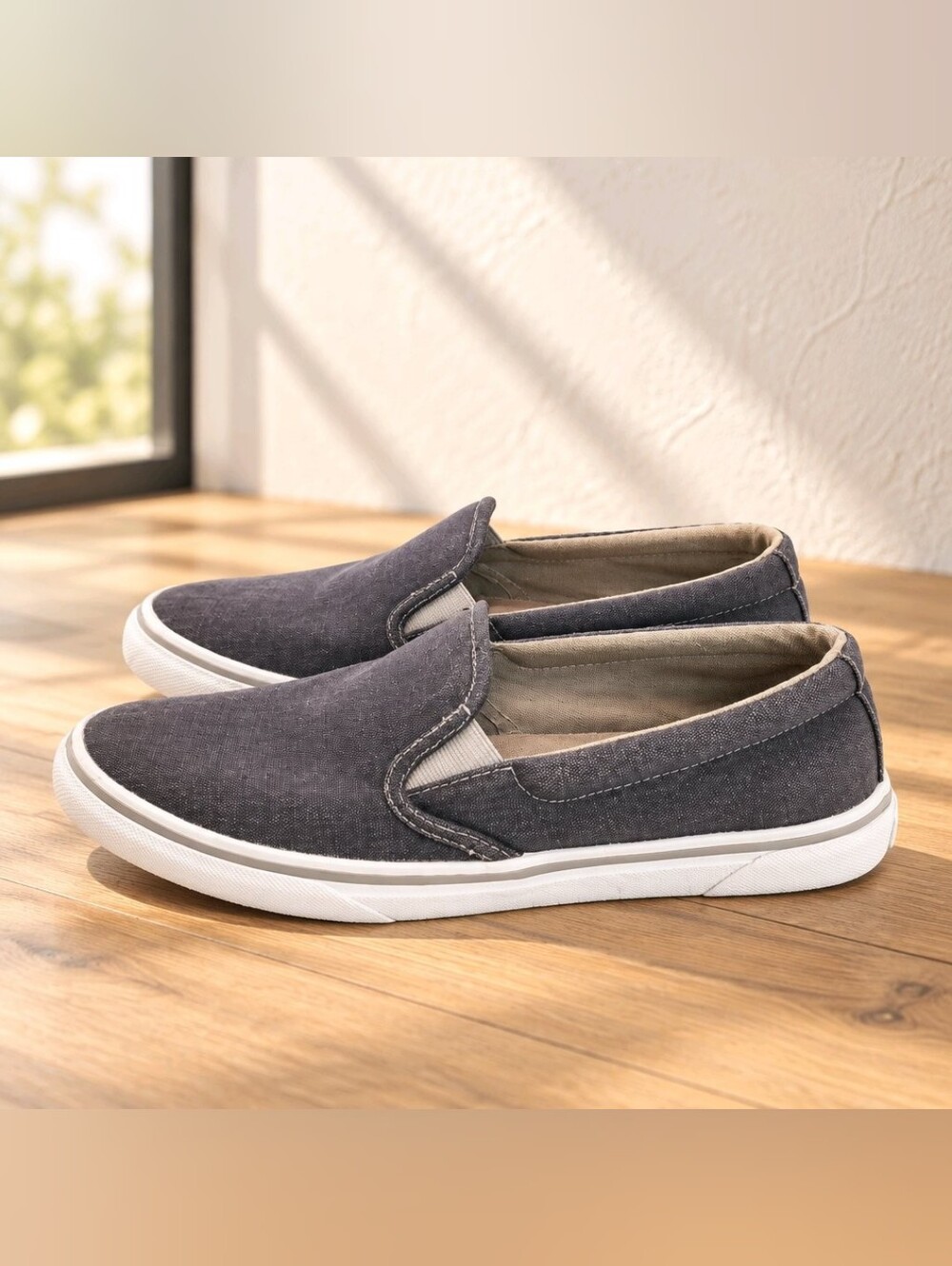 Eddie Bauer Men's Blue Canvas Slip-On Casual Sneakers